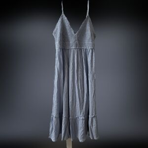 Blush Light Blue A-Line Dress with Knit Bustline